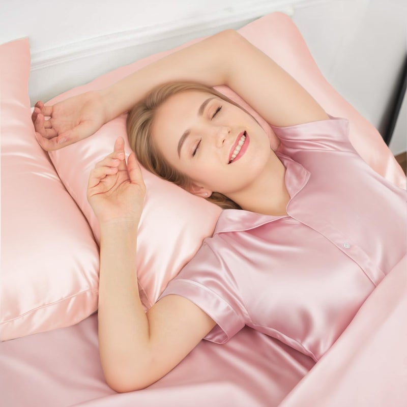 INSSL Silk Pillowcase for Women, Mulberry Silk Pillowcase for Hair and Skin and Stay Comfortable and Breathable During Sleep. (Pink, 20"Ã—36") - Image 2